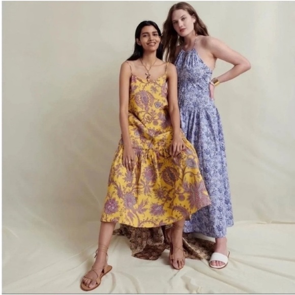 J. Crew Dresses & Skirts - J. Crew Collection Tiered Cotton Poplin Floral Midi Dress Golden Paisley